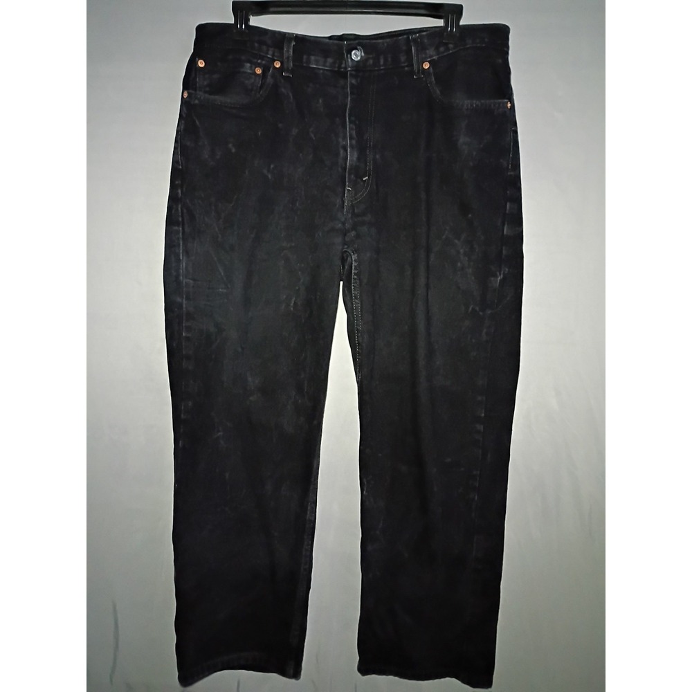 Levis 550 Jeans Mens 38x30 Black Relaxed Fit Tapered Faded Wide Leg Denim Y2K